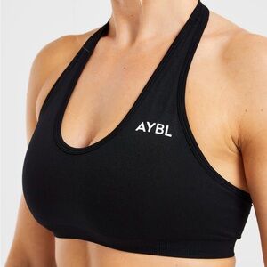 AYBL Essential Seamless Halterneck Sports Bra – Black – Size S – NWT